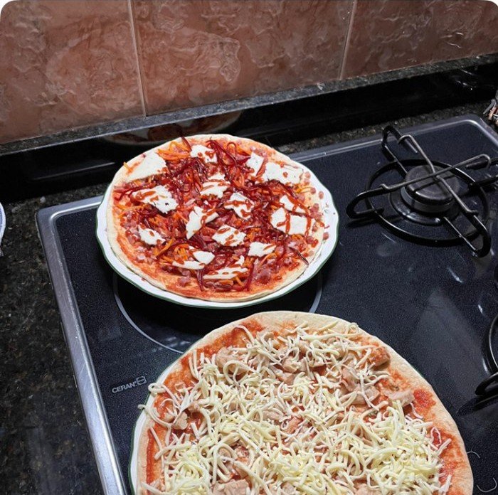 Comida real de un cliente - pizza casera